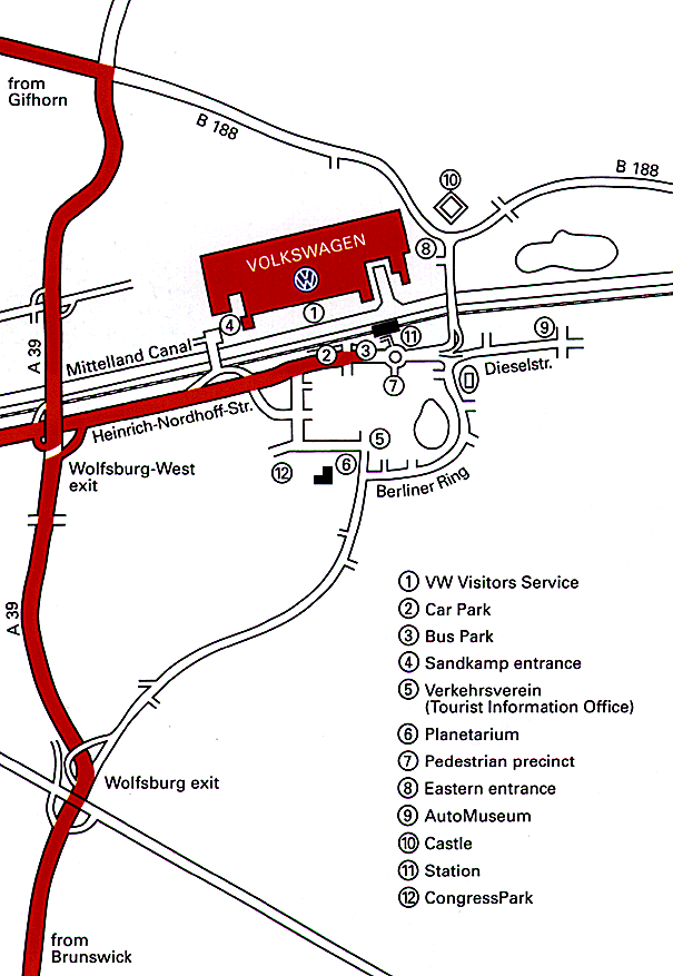 Map of VW Wolfsburg factory